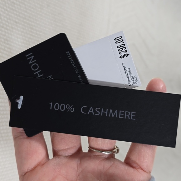 {Magaschoni} Mens 100% Cashmere Cream Fairisle Pullover Sweater - Large - Picture 12 of 15